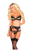 Be Wicked 3 Piece Black Silk N' Tulle Bra Set Womens Sexy Black Lingerie SM-XL