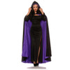 Hooded Black Velvet Cape Red or Purple Lining Adult Medieval Costume Accessory