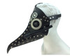 Black Steampunk Mask PU Leather Silver Gears Long Nose Dr. Peste Pipe Plague