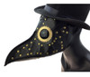 Black Steampunk Mask PU Leather Golden Rivet Dr. Peste Plague Curved Beak Nose