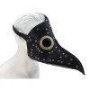 Black Steampunk Mask PU Leather Golden Rivet Dr. Peste Plague Curved Beak Nose