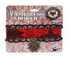 Ladies Vampiress Choker Red Black Lace Medallion Costume Accessory Adult Jewelry