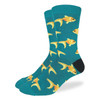Good Luck Sock Golfish Crew Socks Adult Shoe Size 7-12 Cute Fishy Orange Fish