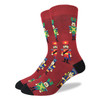 Good Luck Sock Nutcracker Men Crew Socks Adult Shoe Size 7-12 Christmas Prince