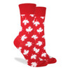 Good Luck Sock Canadian Maple Leaf Crew Socks Adult Shoe Size 5-9 Canada Day Red