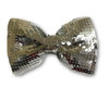 Silver Sequin Shiny Sparkly Bow Tie Neckwear Costume Accessory Foam Lined