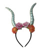 Mystical Creature Gold Horns on a Headband with Flowers Animal Fairy Antlers