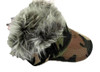 Spiked Hair Camo Visor Cap Joke Novelty Gag Gift Fake Faux Grey Fur Golf Hat Men