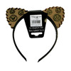 Brown & Gold Steampunk Cat Ears Headband Victorian Adult Gears Costume Accessory