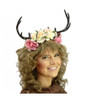 Pink Floral Deer Antlers Headband Mystical Creature Fairy Animal  Horns Adult
