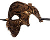 Steampunk Copper Phantom Style Half Face Mask Men's Masquerade Costume Accessory