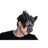 Silver Spiked Wolf Half Mask Adult Animal Angry Dog Venetian Costume Accessory