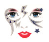 Silver Celestial Face Art Design Adult Facial Moon Stars Costume Accessory