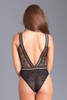Be Wicked Sexy Black Lace Plunge Neckline Sheer Mesh Teddy Lingerie Women's MD