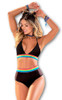 Mapale Black 2 Piece Festival Set Pride Rainbow 'Love Wins' Women's SMALL