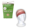 West Bay Beige Wig Cap Stetchable Nylon Stocking Adult Women 2 Pack