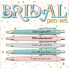 Bridal Quotes Pastel Gold Decorative Writing Pen Set Fun Club