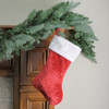 North Star 17" Traditional Plush Red with White Trim Hanging Christmas Stocking