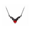 Alchemy of England Sombre Desir Red Heart Bat Pendant Necklace Gothic Jewelry