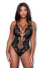 Be Wicked Olivia Bodysuit Black Lace Teddy Sexy Lingerie Women's Size LG 12-14