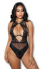 Be Wicked Davina Bodysuit Black Lace Teddy Sexy Lingerie Women's Size XL 16-18