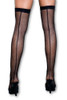 Be Wicked Great Catch Thigh Highs Black Fishnet Back Seam Hosiery OS 1915