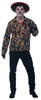 Dead Man's Party Costume Shirt Mens Adult Day of The Dead Black Skeleton MEDIUM