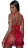 Be Wicked Velentina Slip Dress Red Mesh Heart Valentine Babydoll Women MED 8-10