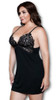 Be Wicked Wendy Chemise Black Floral Lace Cups Women's Lingerie Plus 1X 20-22