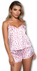 Be Wicked Satin Blossom Pajama PJ Set Pink Red Top Sleep Shorts MEDIUM 8-10