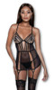 Be Wicked Jessica Black Strappy Garter Chemise Women's Lingerie LARGE 12-14