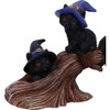 Nemesis Purrfect Broomstick Witches Familiar Black Cats and Broomstick Figurine