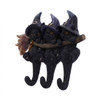 Nemesis Witches Helpers Black Cats On Broomstick 8" Key Hanger