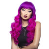 Smiffys Manic Panic Siren Fuchsia Passion Long Curly Wig Heat Styleable