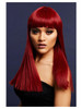 Fever Collection Alexia Ruby Red Long Blunt Cut With Fringe Wig Heat Styleable