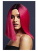 Fever Collection Asymmetric Long Straight Bob Magenta Pink Wig Heat Styleable