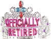 Officially Retired Retirement Party Silver Tiara Plastic Headpiece Gift Gag