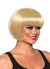 Short Bob Cut Hair Costume Wig Blonde Adult Women's Costume Accessory