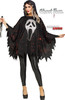 Ghost Face Lives Scream Hooded Poncho Glitter Print Design Adult Costume OS