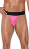 Elegant Moments Men's Sexy Thong Underwear With Elastic Band Neon Hot Pink LG-XL