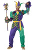 Deluxe Mardi Gras Court Jester Joker Carnival Festival Adult Unisex Costume MED