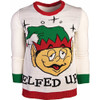 Ugly Christmas Sweater Elfed Up Drunk Elf Holiday Naughty Adult SMALL 38"