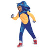 Licensed Sega Sonic Prime New Yoke City Deluxe Kids Costume Hooded Jumpsuit SM 4-6