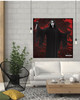 Ghost Face Scream Decor 5'x5' Fabric Backdrop w/ Grommets Halloween Background