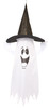 5' Color Changing Light-Up Ghost With Witch Hat Hanging Halloween Decoration