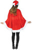 Santa Poncho & Hat Set Red Plush Women's Christmas Holiday Costume One Size New