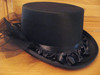 Black Top Hat with Ruffle Ribbon Netting Halloween Costume Accessory New