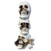 9" Skull Tower Skeleton Heads Resin Figurine Halloween Decoration