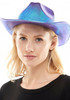 Iridescent Turquoise Cowboy Cowgirl Hat Party Music Festival Touch The Sky