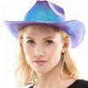 Iridescent Turquoise Cowboy Cowgirl Hat Party Music Festival Touch The Sky